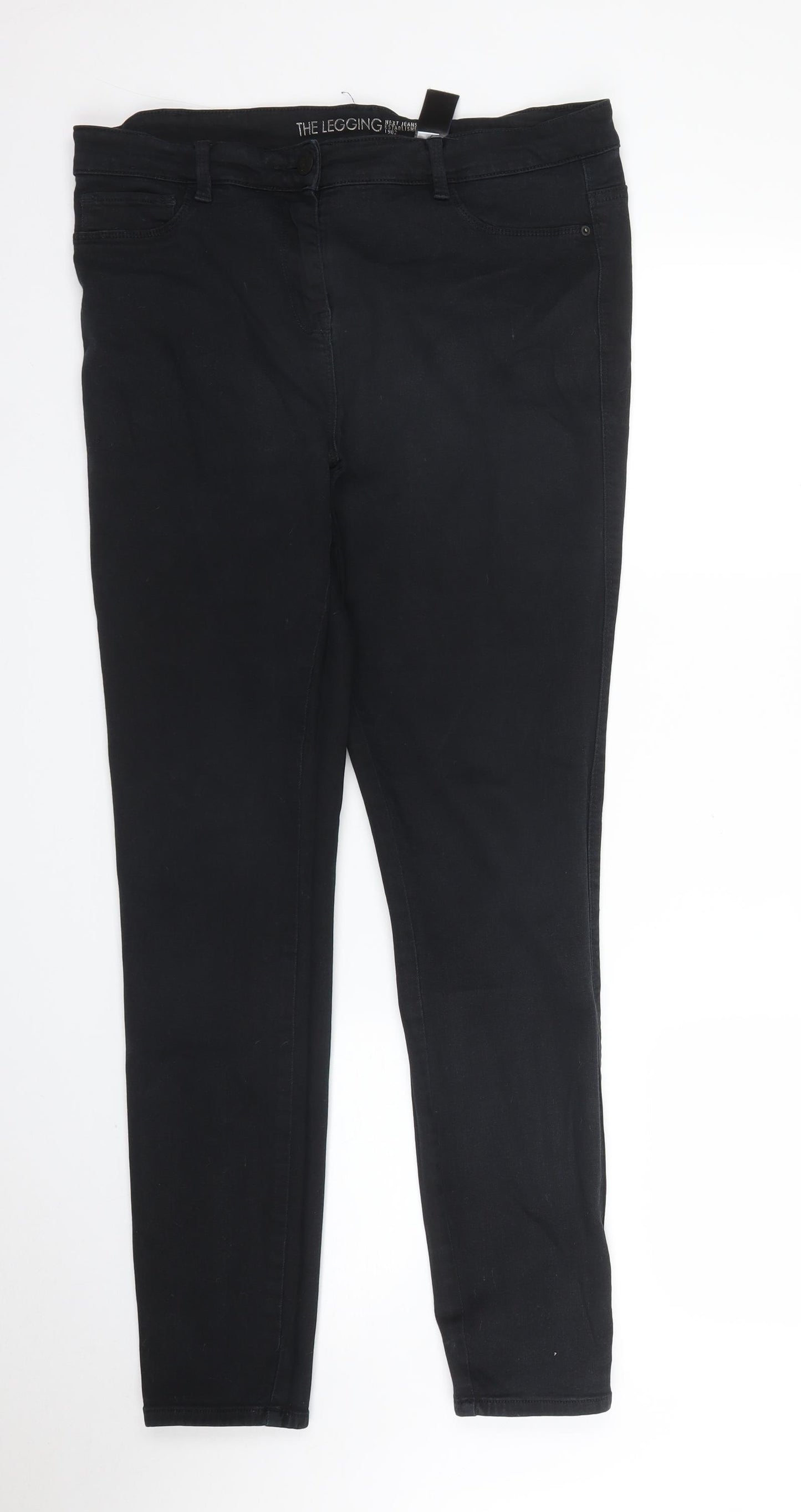NEXT Womens Black  Denim Skinny Jeans Size 16 L29 in
