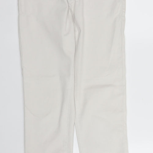 YesYes Womens White  Denim Capri Trousers Size 8 L25 in