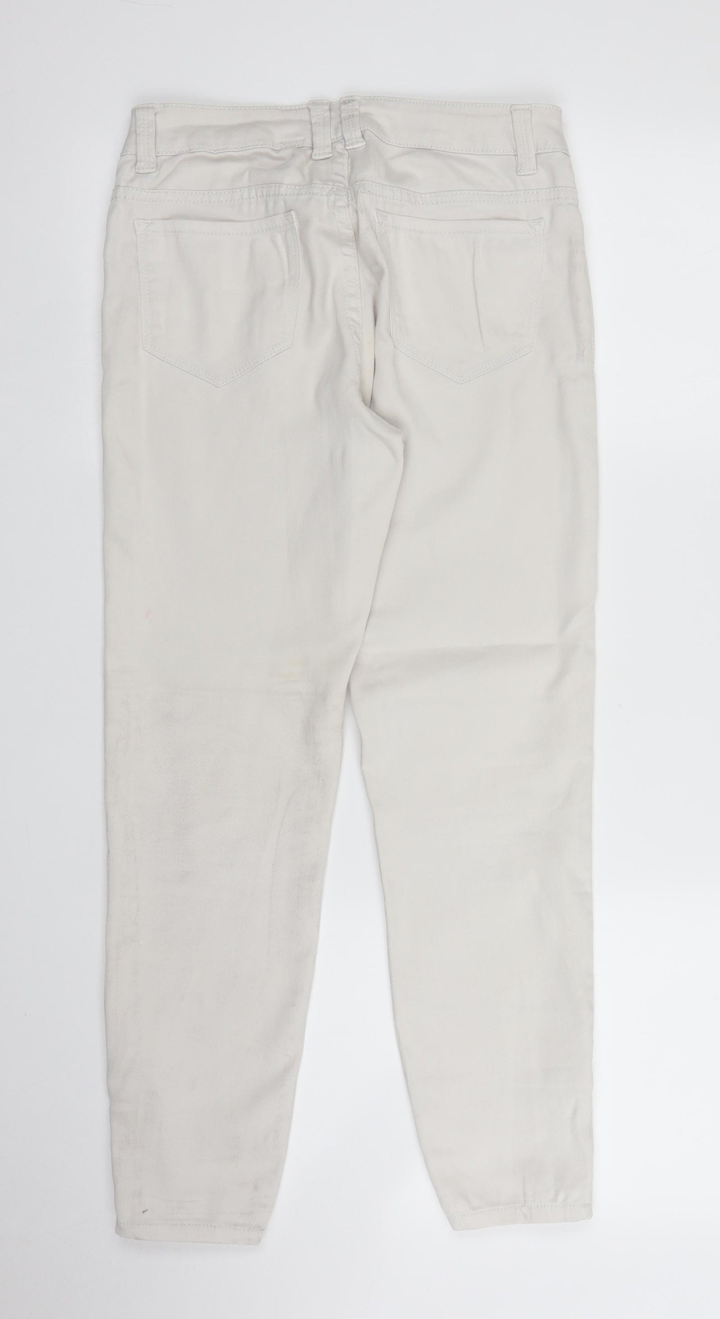 YesYes Womens White  Denim Capri Trousers Size 8 L25 in