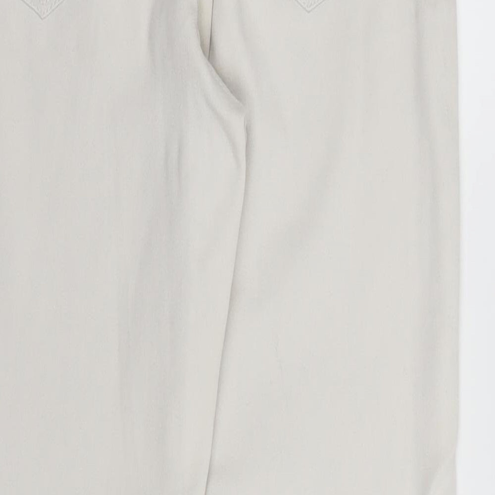 YesYes Womens White  Denim Capri Trousers Size 8 L25 in