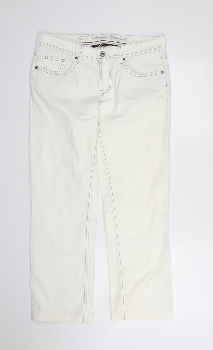 Crew Clothing Womens White  Denim Capri Jeans Size 32 in L27 in