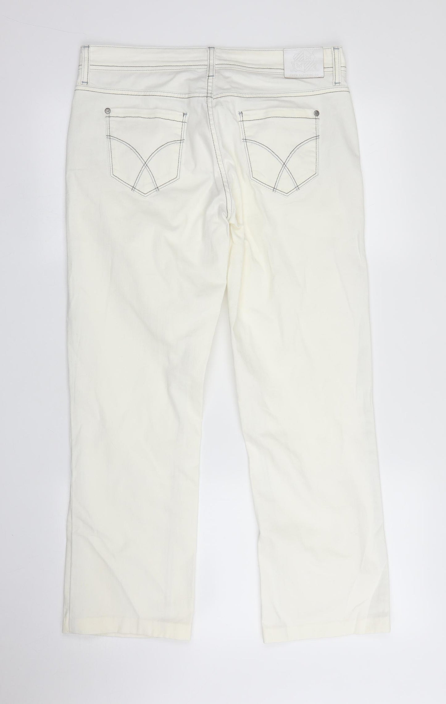 Crew Clothing Womens White  Denim Capri Jeans Size 32 in L27 in