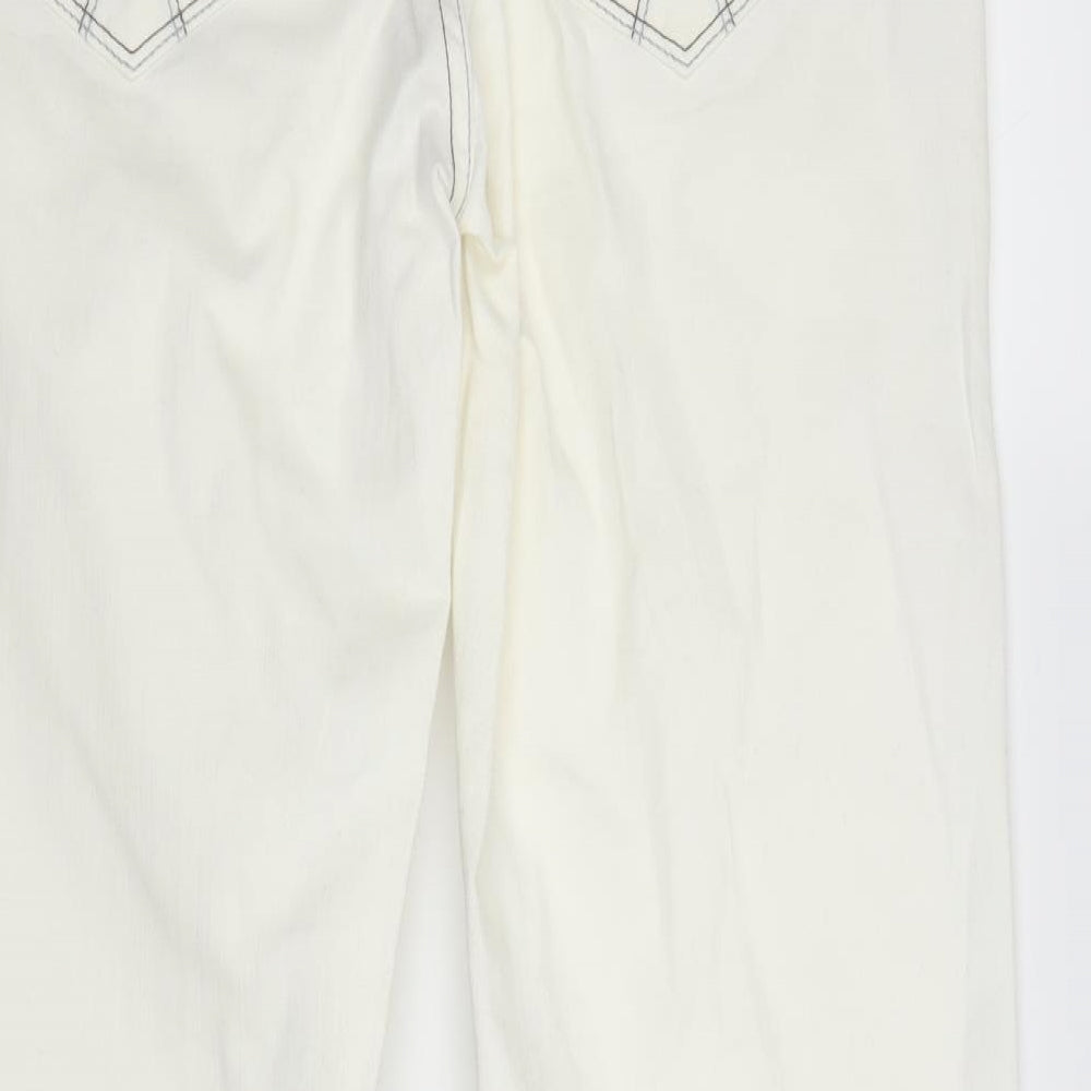 Crew Clothing Womens White  Denim Capri Jeans Size 32 in L27 in