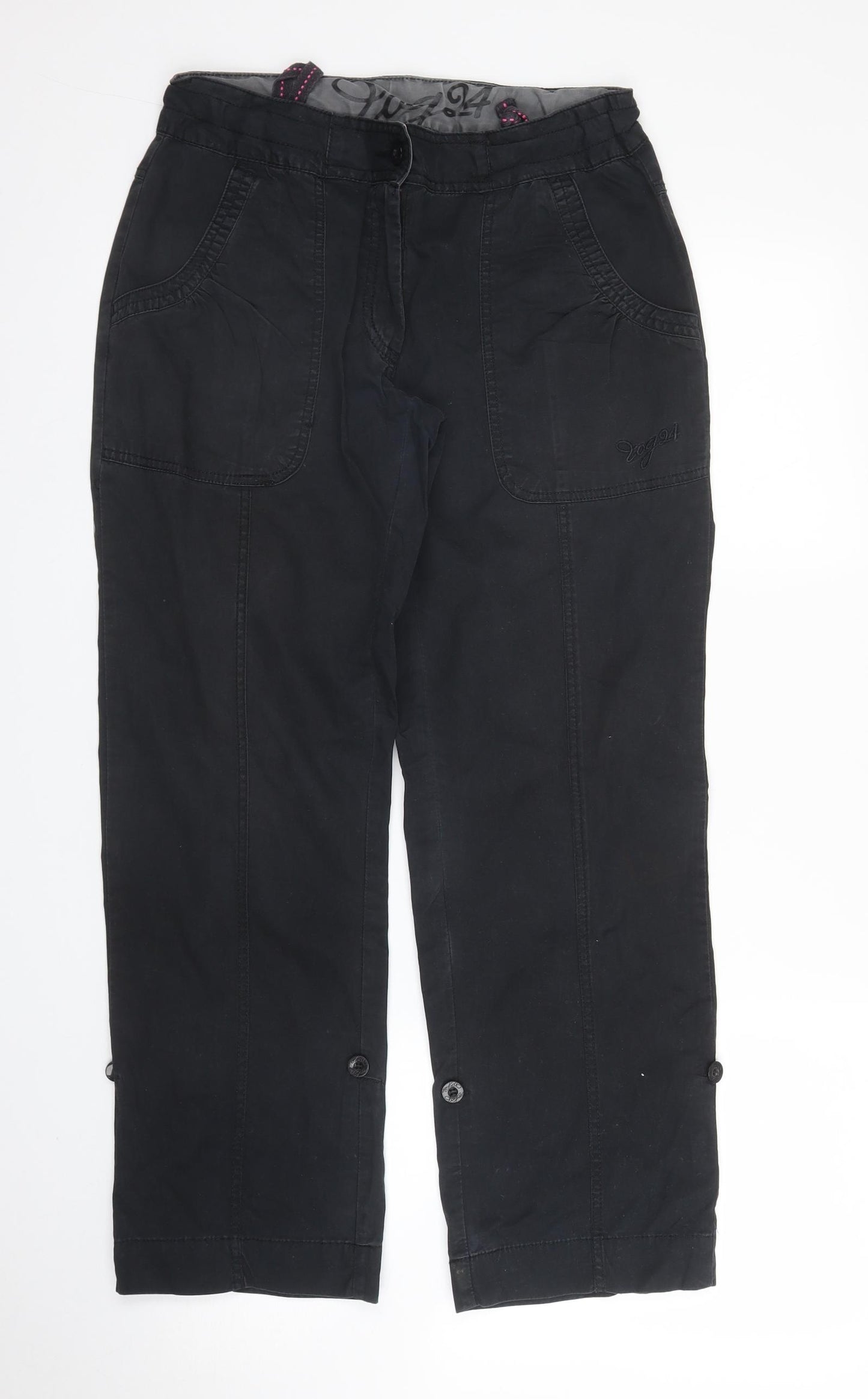 Tog24 Womens Black   Cargo Trousers Size 8 L27 in