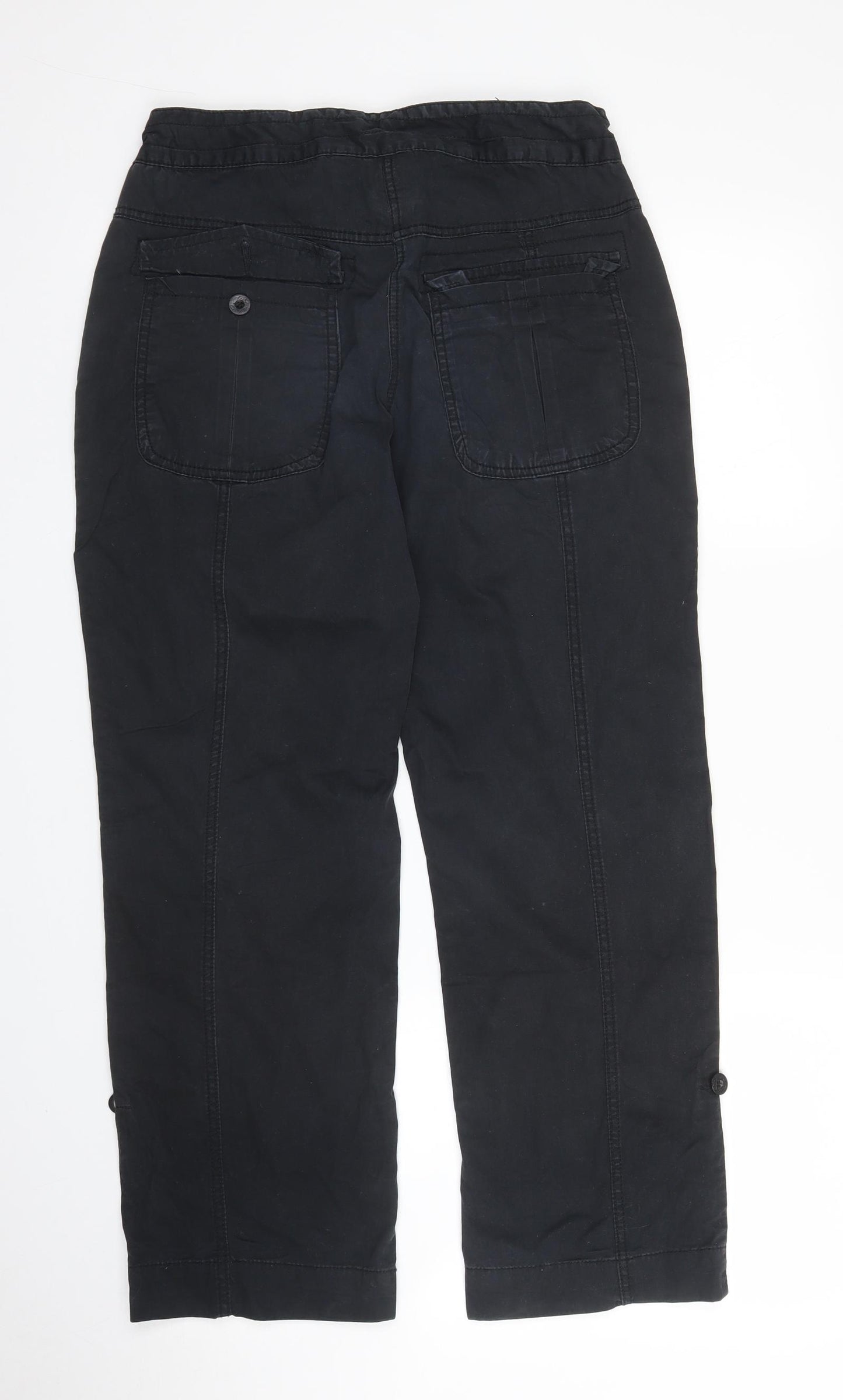 Tog24 Womens Black   Cargo Trousers Size 8 L27 in