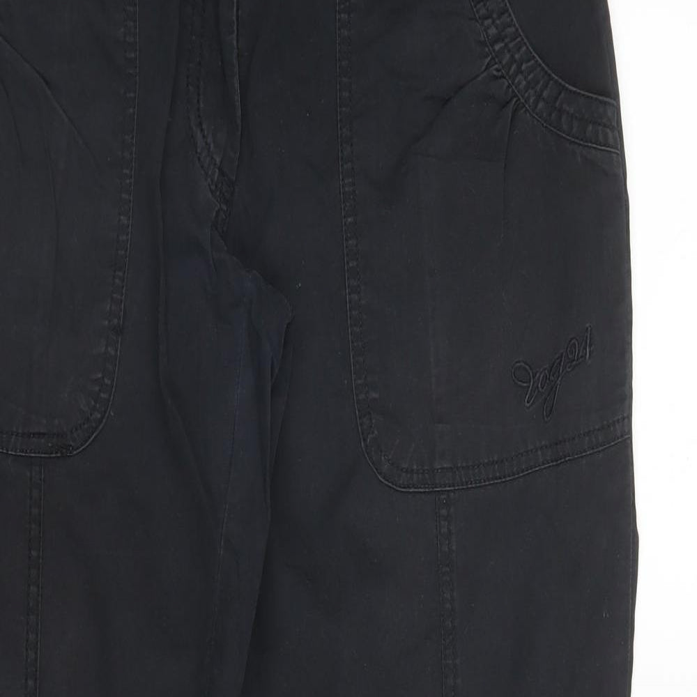 Tog24 Womens Black   Cargo Trousers Size 8 L27 in