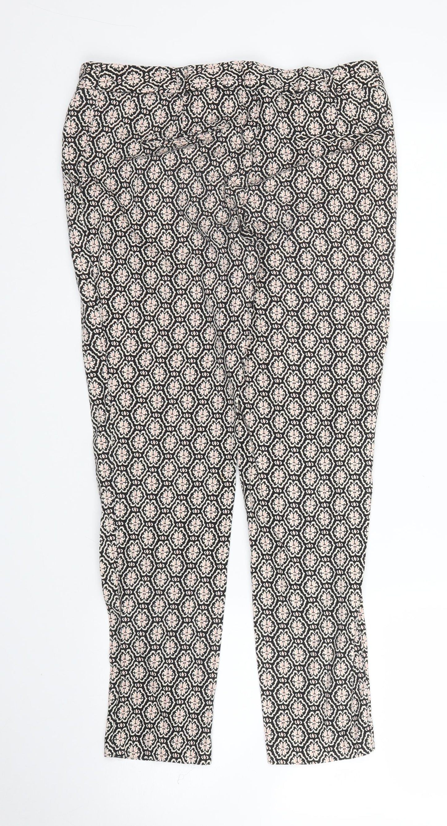 Primark Womens Pink Geometric  Capri Trousers Size 8 L24 in