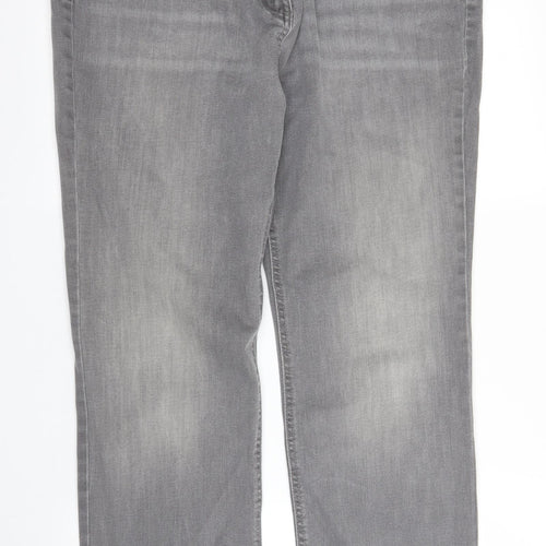 M&S Womens Grey  Denim Straight Jeans Size 18 L28 in