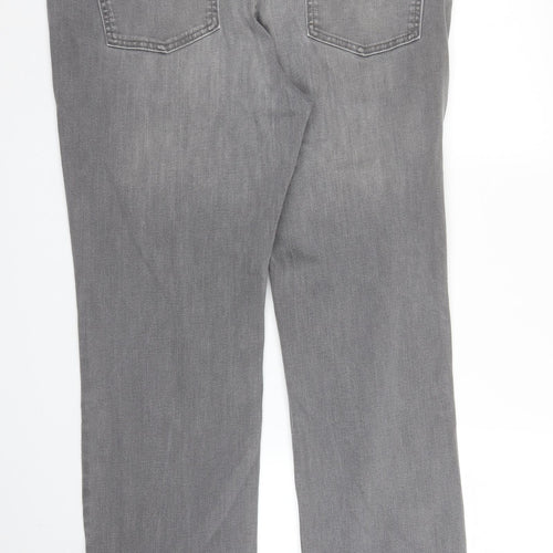 M&S Womens Grey  Denim Straight Jeans Size 18 L28 in