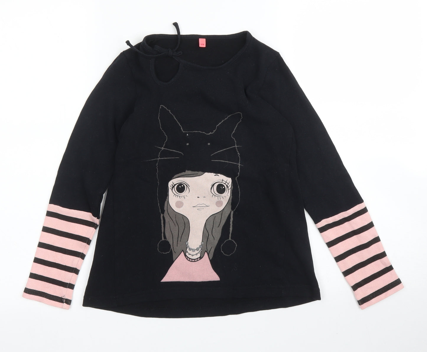 Little Captain Girls Black   Pullover Jumper Size 8 Years