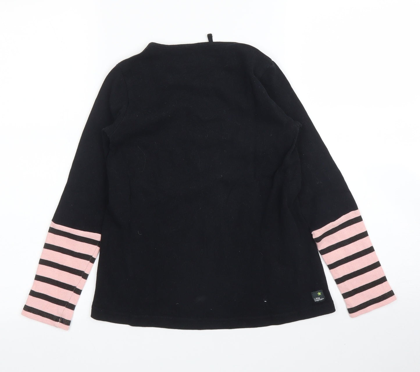 Little Captain Girls Black   Pullover Jumper Size 8 Years