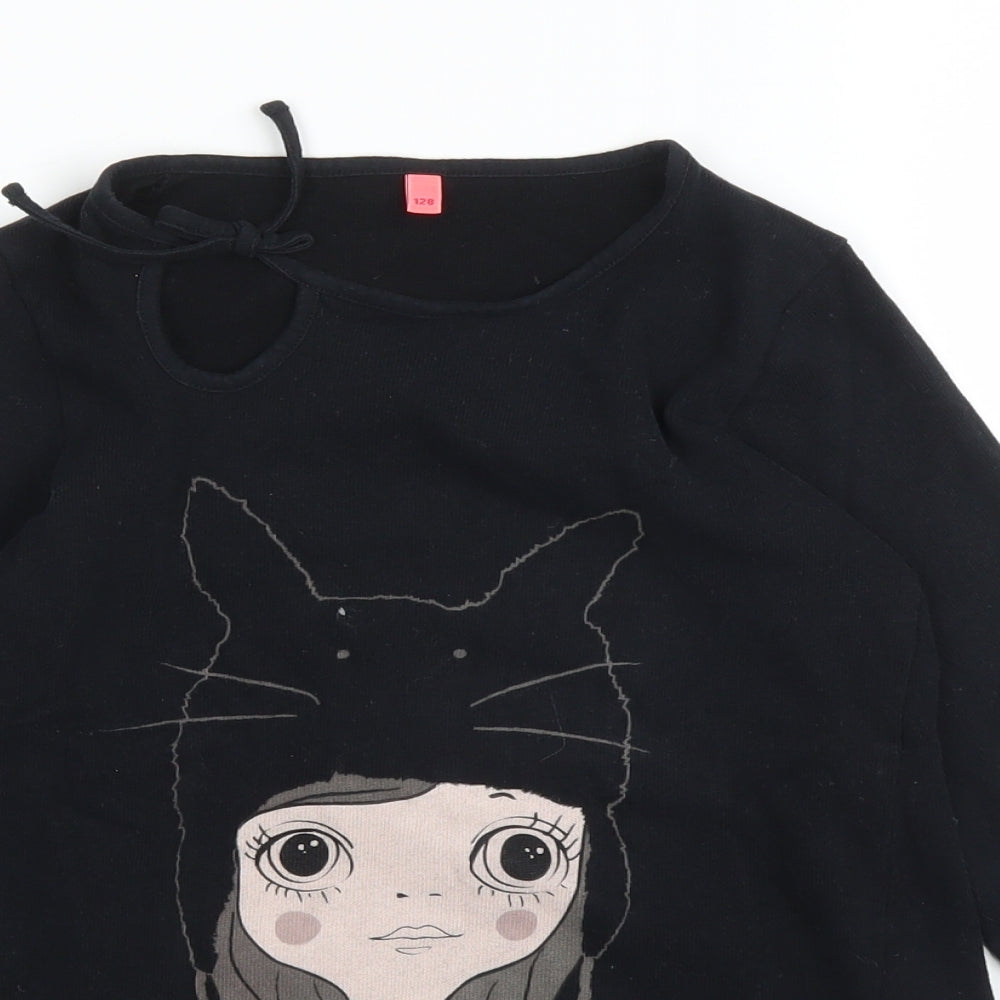Little Captain Girls Black   Pullover Jumper Size 8 Years