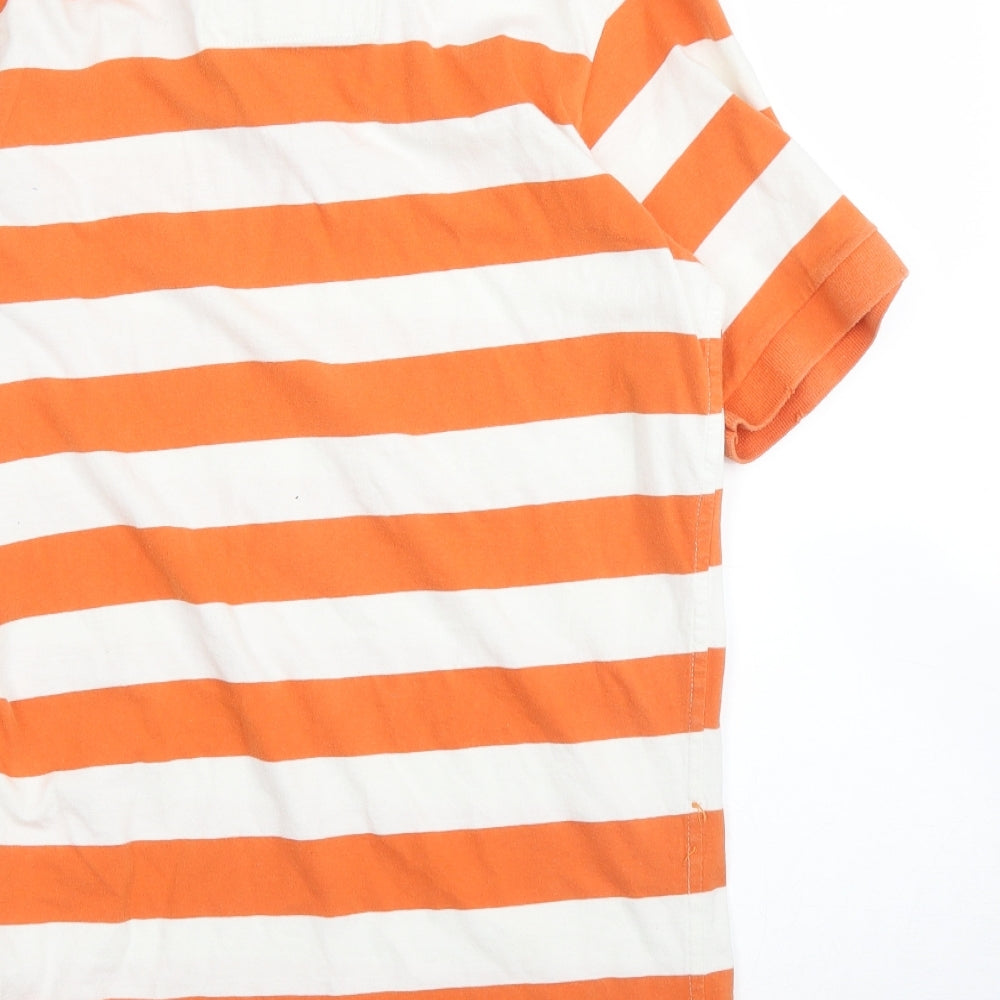 Abercrombie & Fitch Mens Orange Striped   Polo Size M