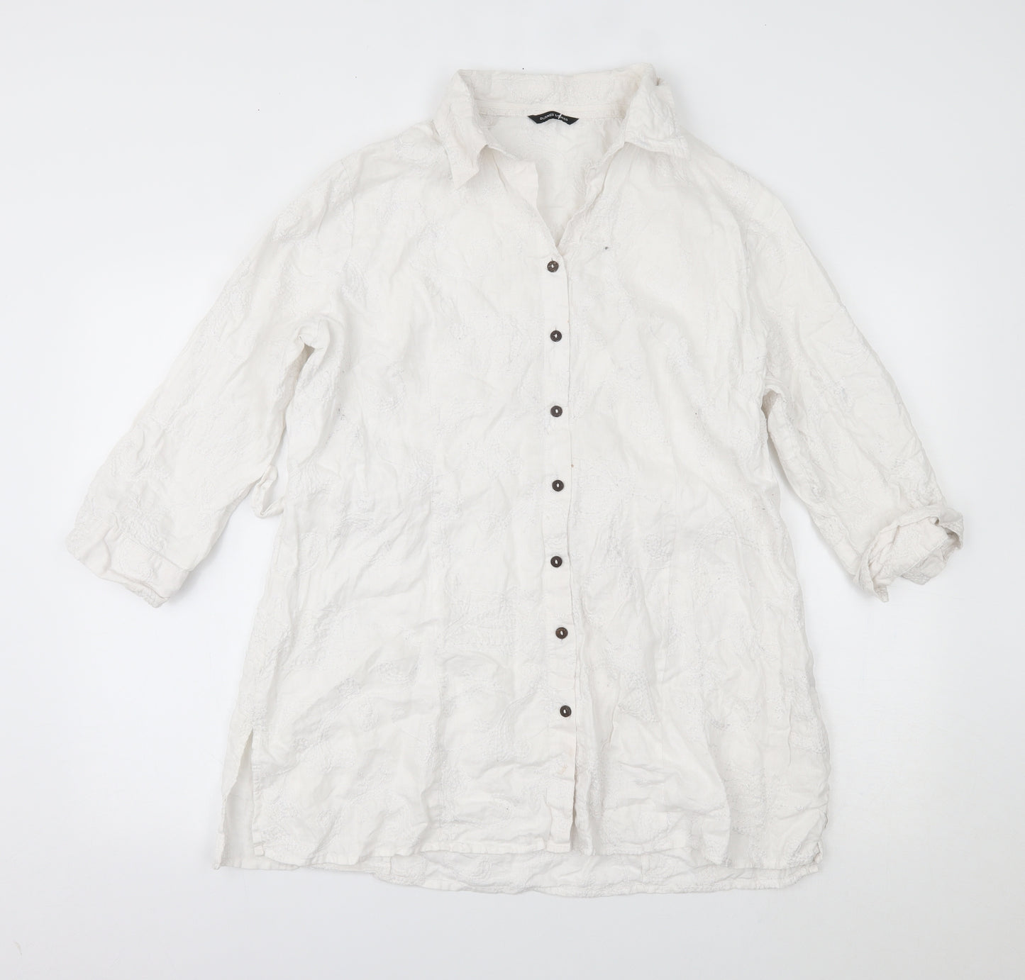 Dunnes Stores Womens White   Shirt Dress  Size 18