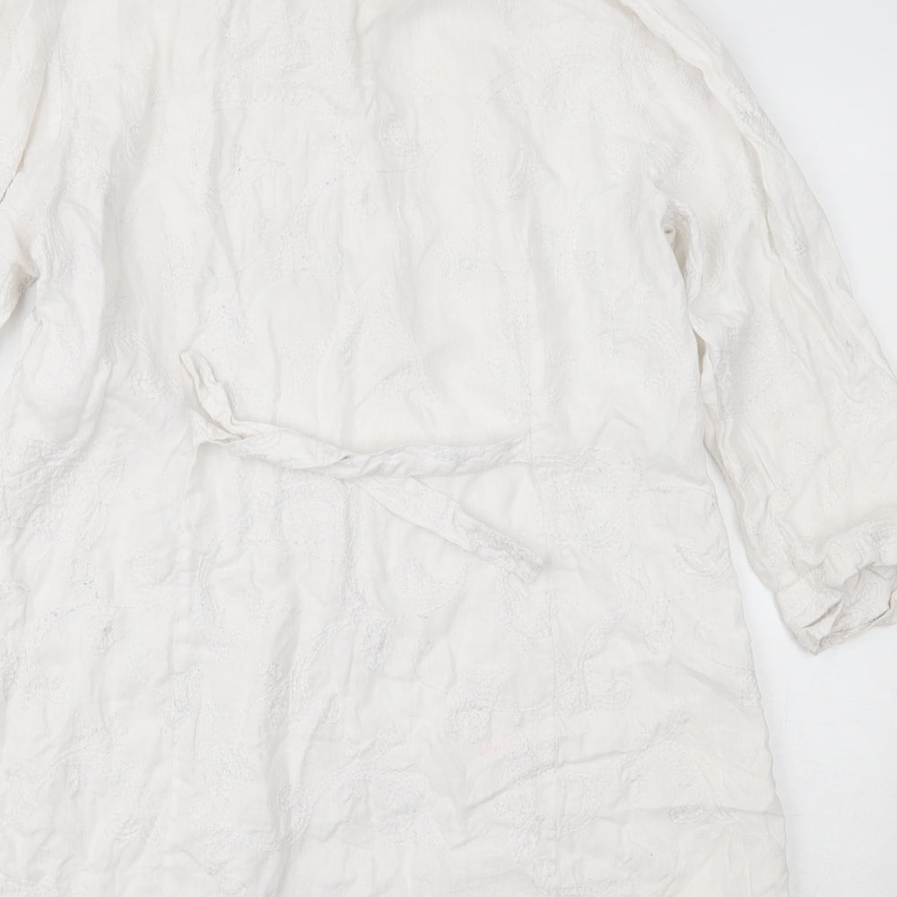 Dunnes Stores Womens White   Shirt Dress  Size 18