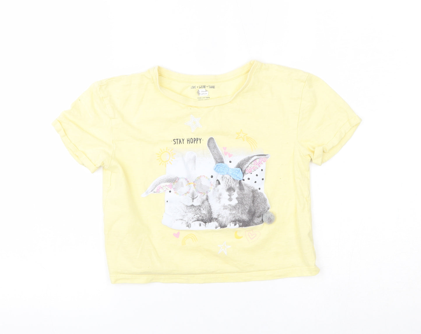 F&F Girls Yellow   Basic T-Shirt Size 8-9 Years