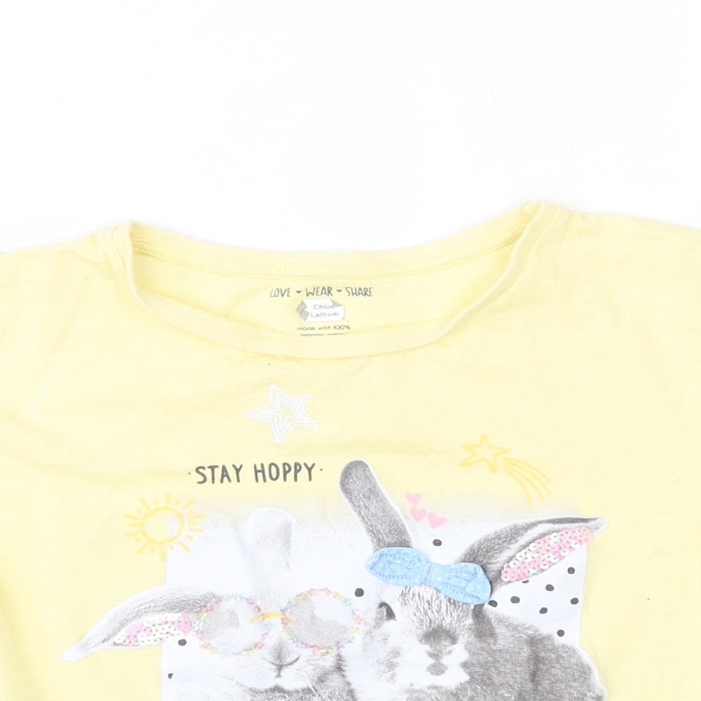 F&F Girls Yellow   Basic T-Shirt Size 8-9 Years