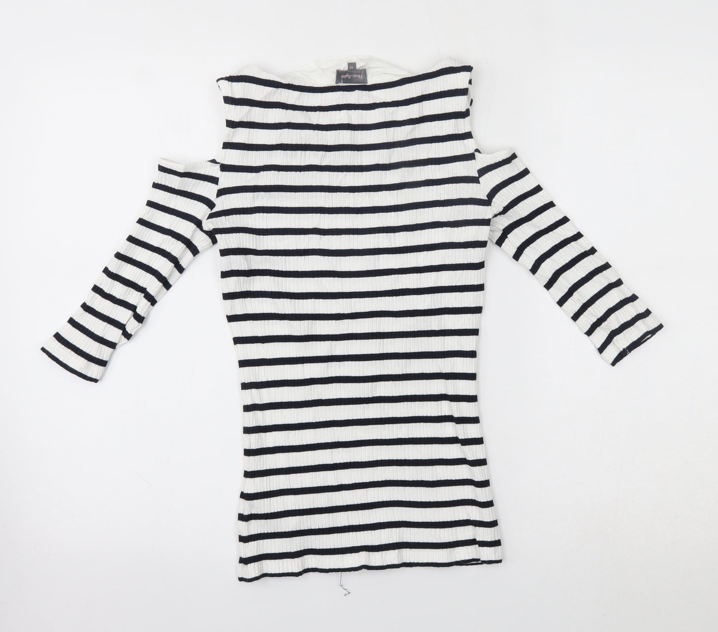 Phase Eight Womens White Striped  Basic Blouse Size 10