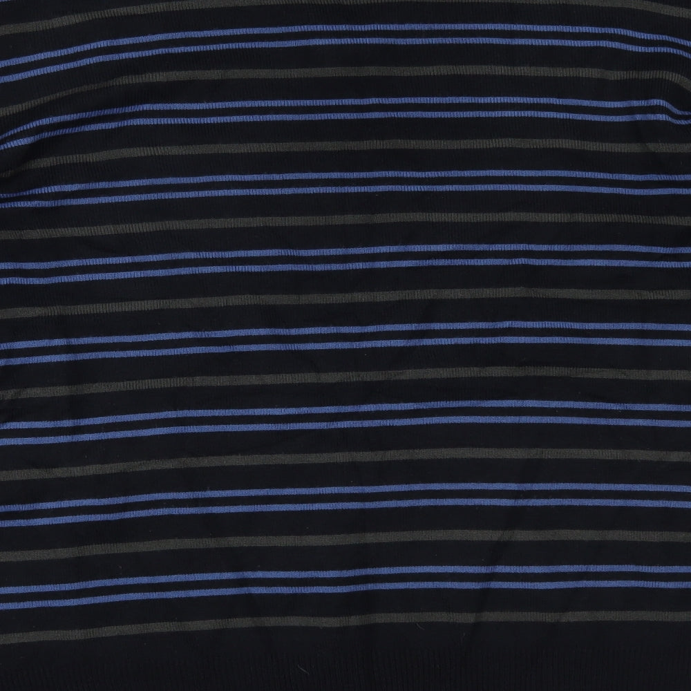Marks and Spencer Mens Blue Striped  Pullover Jumper Size XL