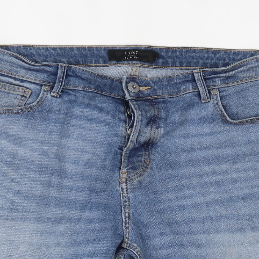 NEXT Mens Blue  Denim Chino Shorts Size 36