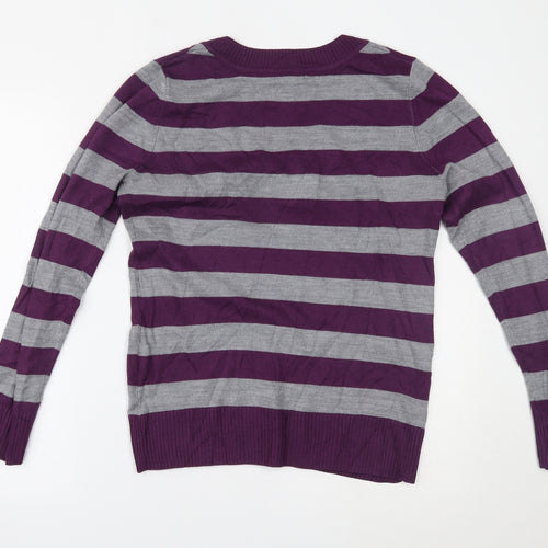 H&M Mens Purple Striped  Pullover Jumper Size M