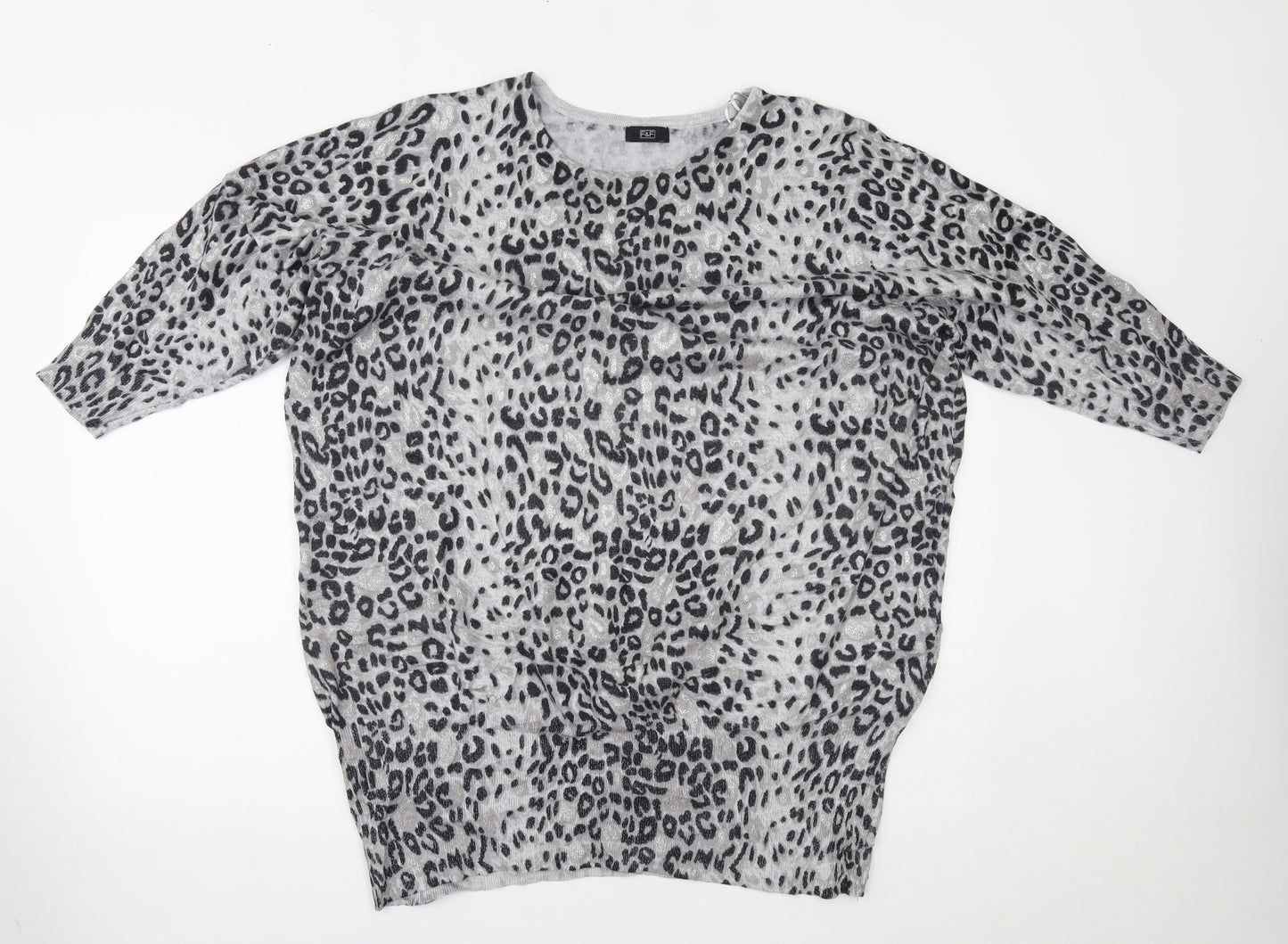 F&F Womens Grey Animal Print  Basic Blouse Size 22