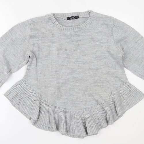 Boohoo Womens Grey   Pullover Jumper Size 8