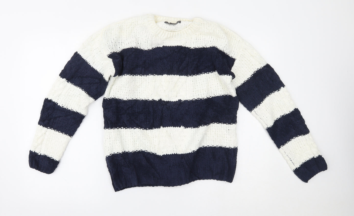 Primark Womens Blue Striped  Pullover Jumper Size 2XS
