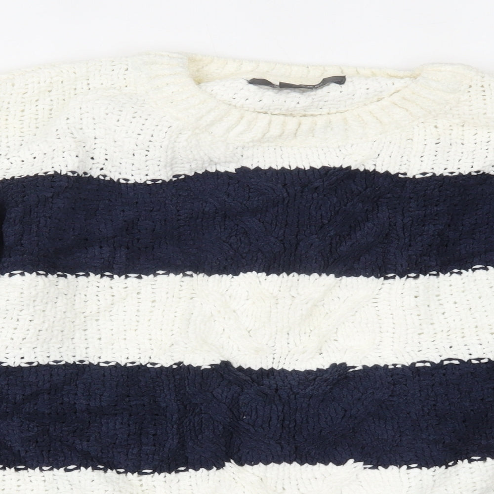 Primark Womens Blue Striped  Pullover Jumper Size 2XS
