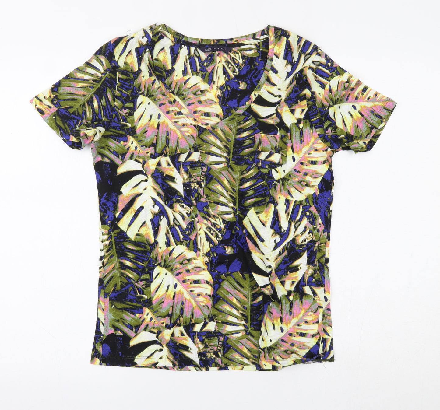 Marks and Spencer Womens Multicoloured   Basic T-Shirt Size 8