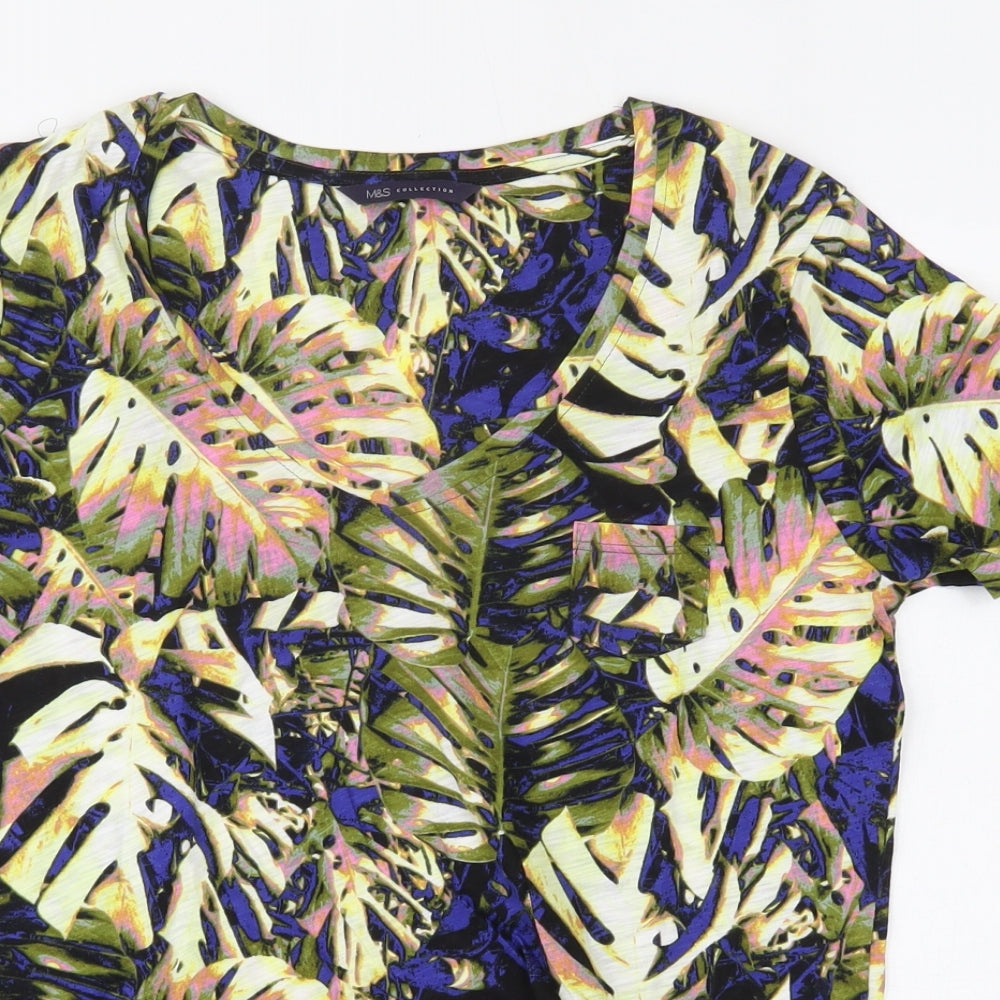 Marks and Spencer Womens Multicoloured   Basic T-Shirt Size 8