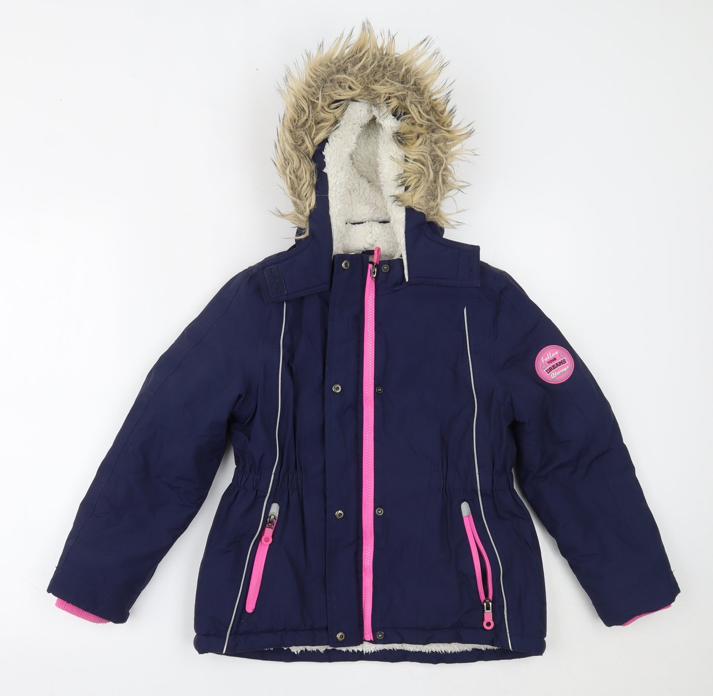 George Girls Blue   Parka Coat Size 8-9 Years