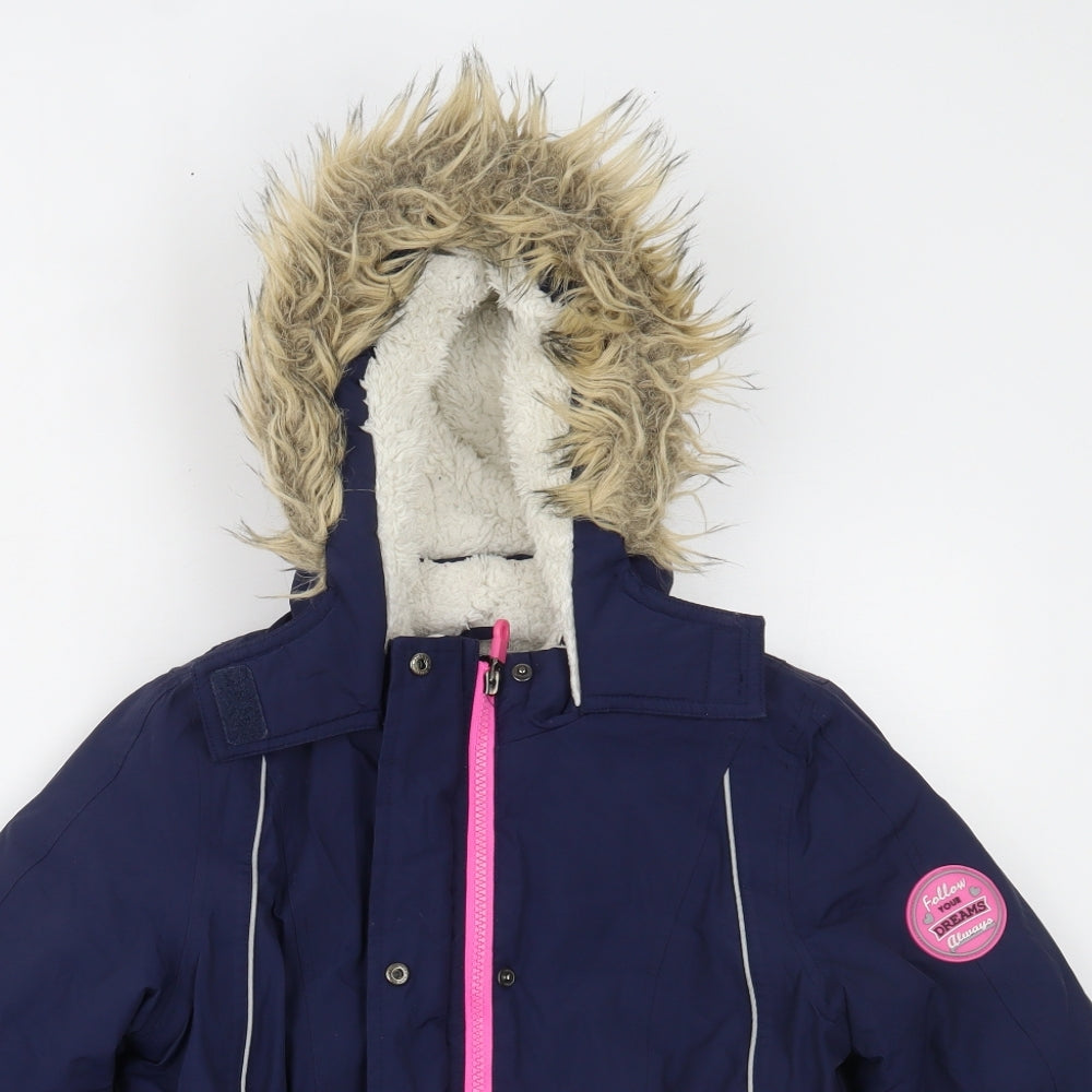 George Girls Blue   Parka Coat Size 8-9 Years