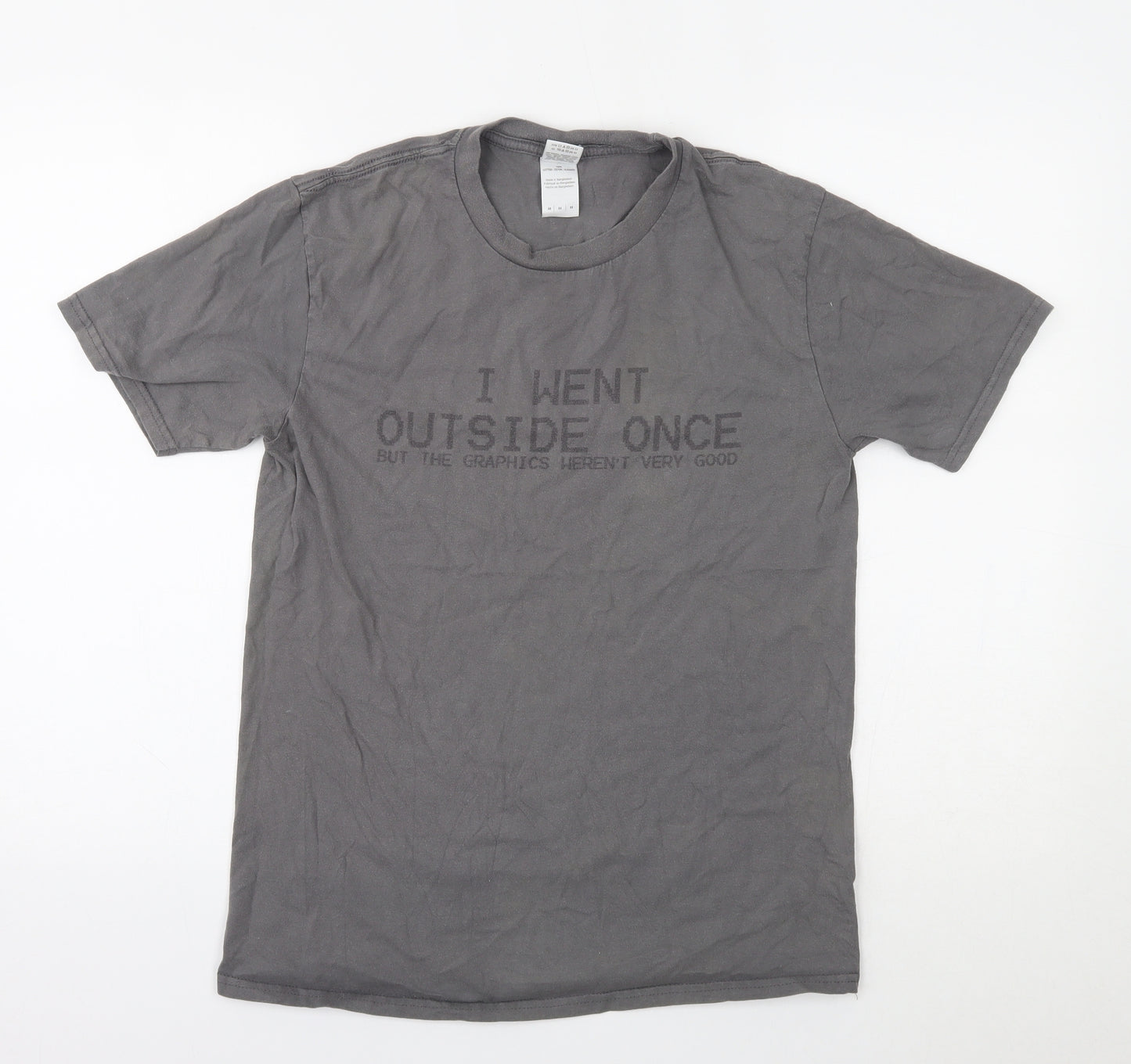 Gildan Mens Grey    T-Shirt Size M