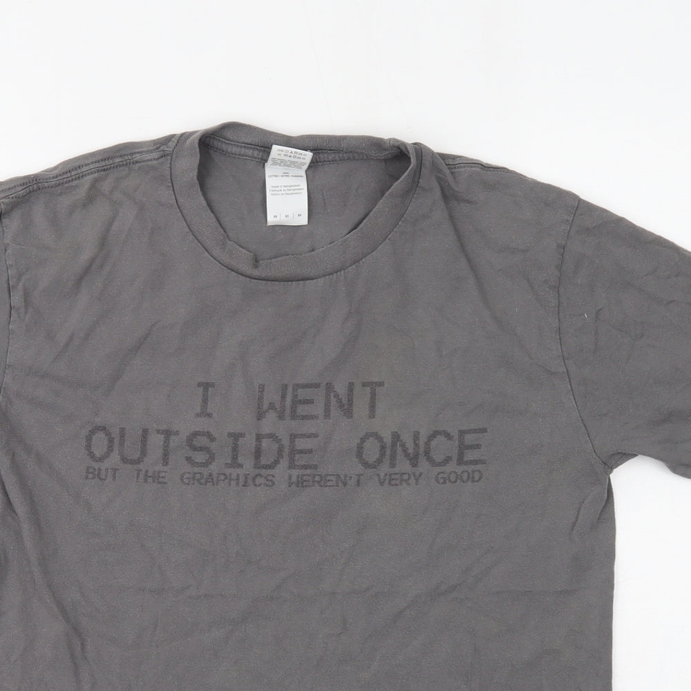 Gildan Mens Grey    T-Shirt Size M