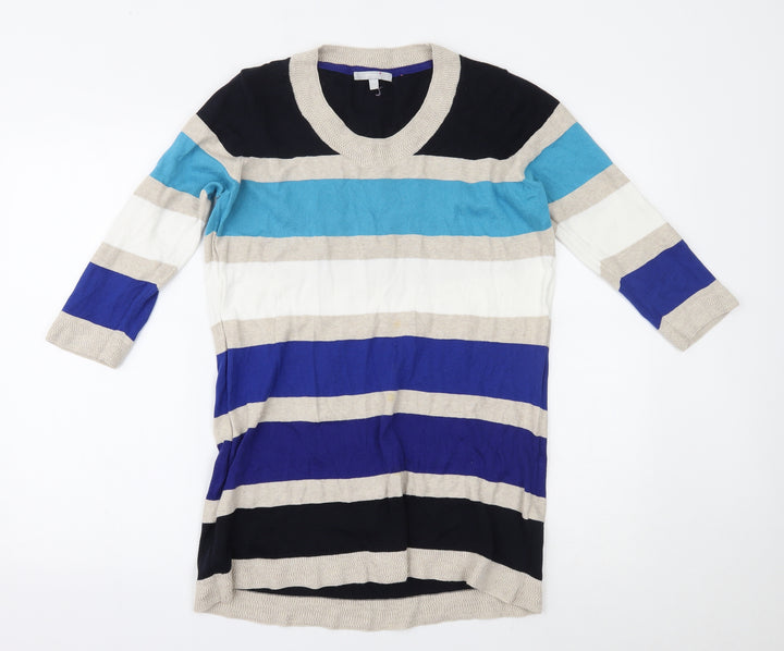 Per Una Womens Blue Striped A-Line Size 14
