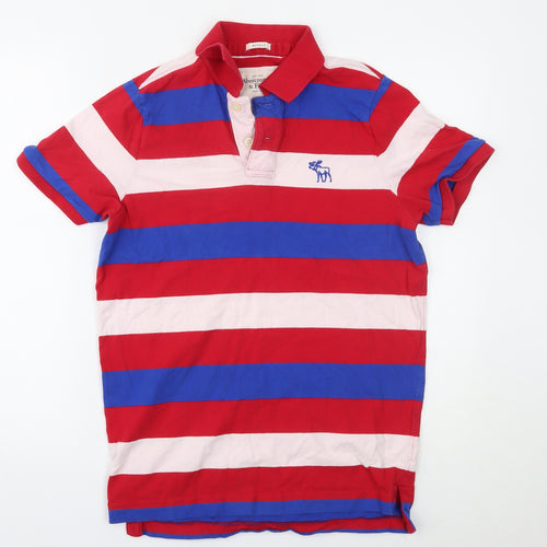 Abercrombie & Fitch Mens Multicoloured Striped   Polo Size L
