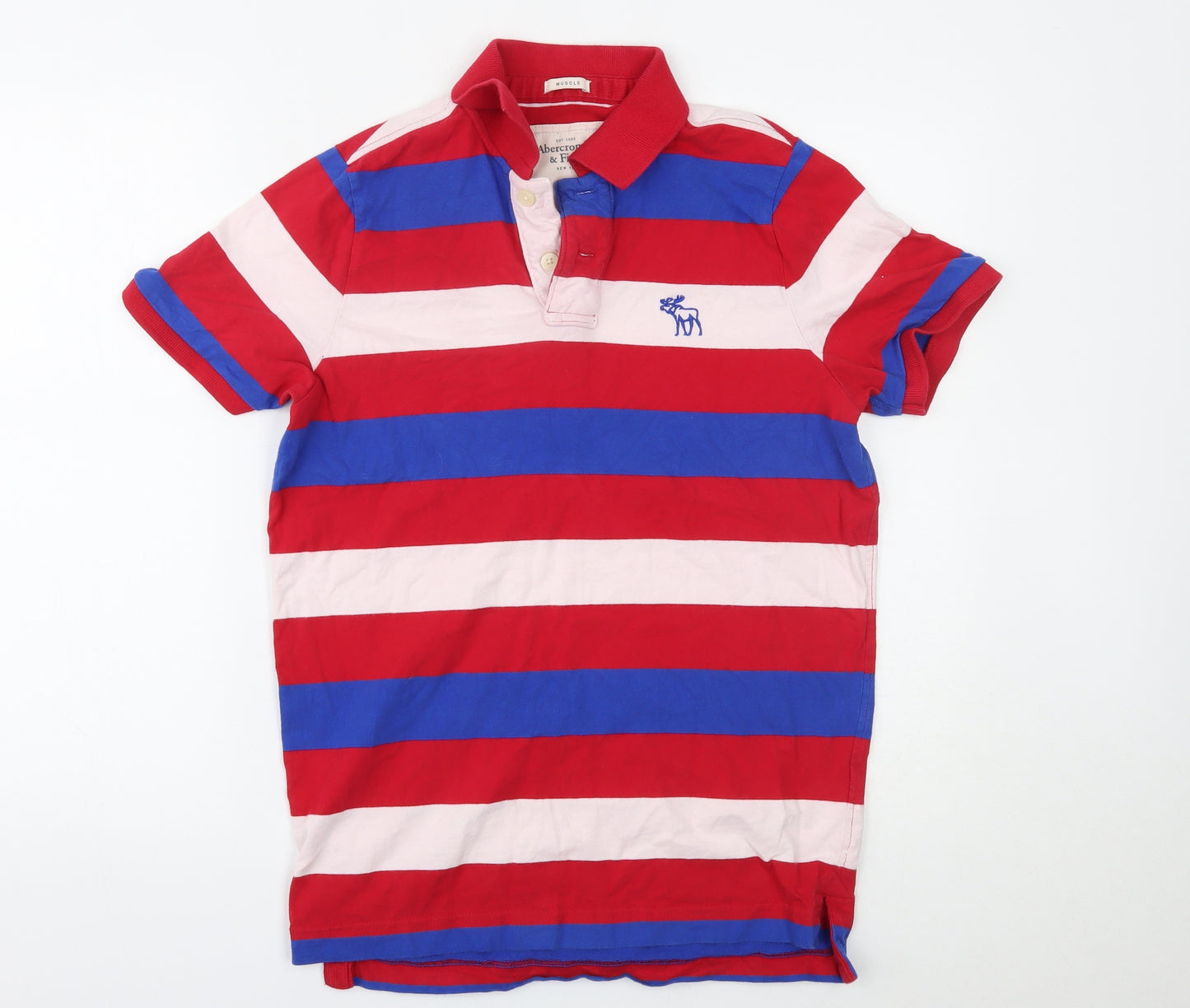 Abercrombie & Fitch Mens Multicoloured Striped   Polo Size L