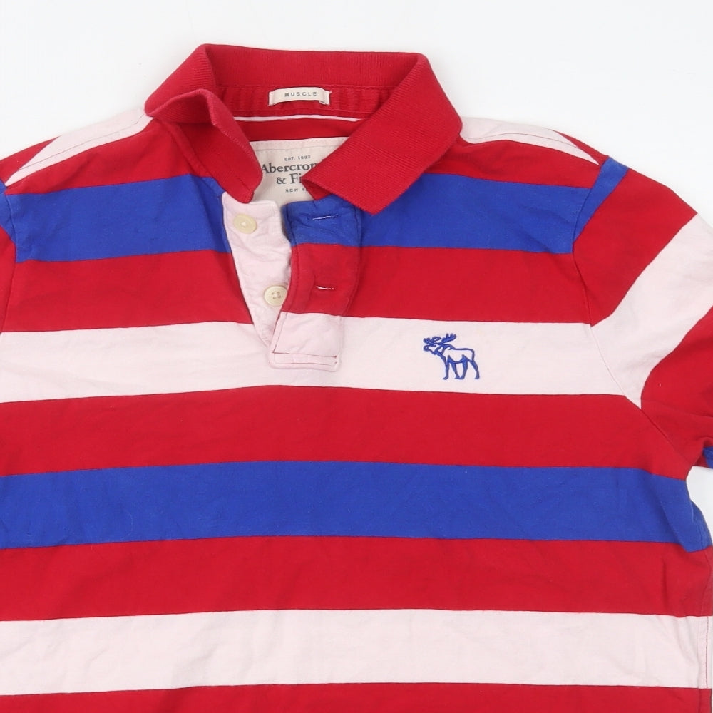 Abercrombie & Fitch Mens Multicoloured Striped   Polo Size L