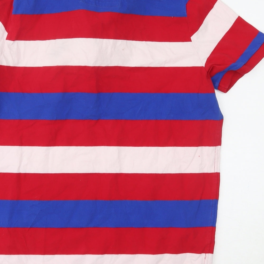 Abercrombie & Fitch Mens Multicoloured Striped   Polo Size L