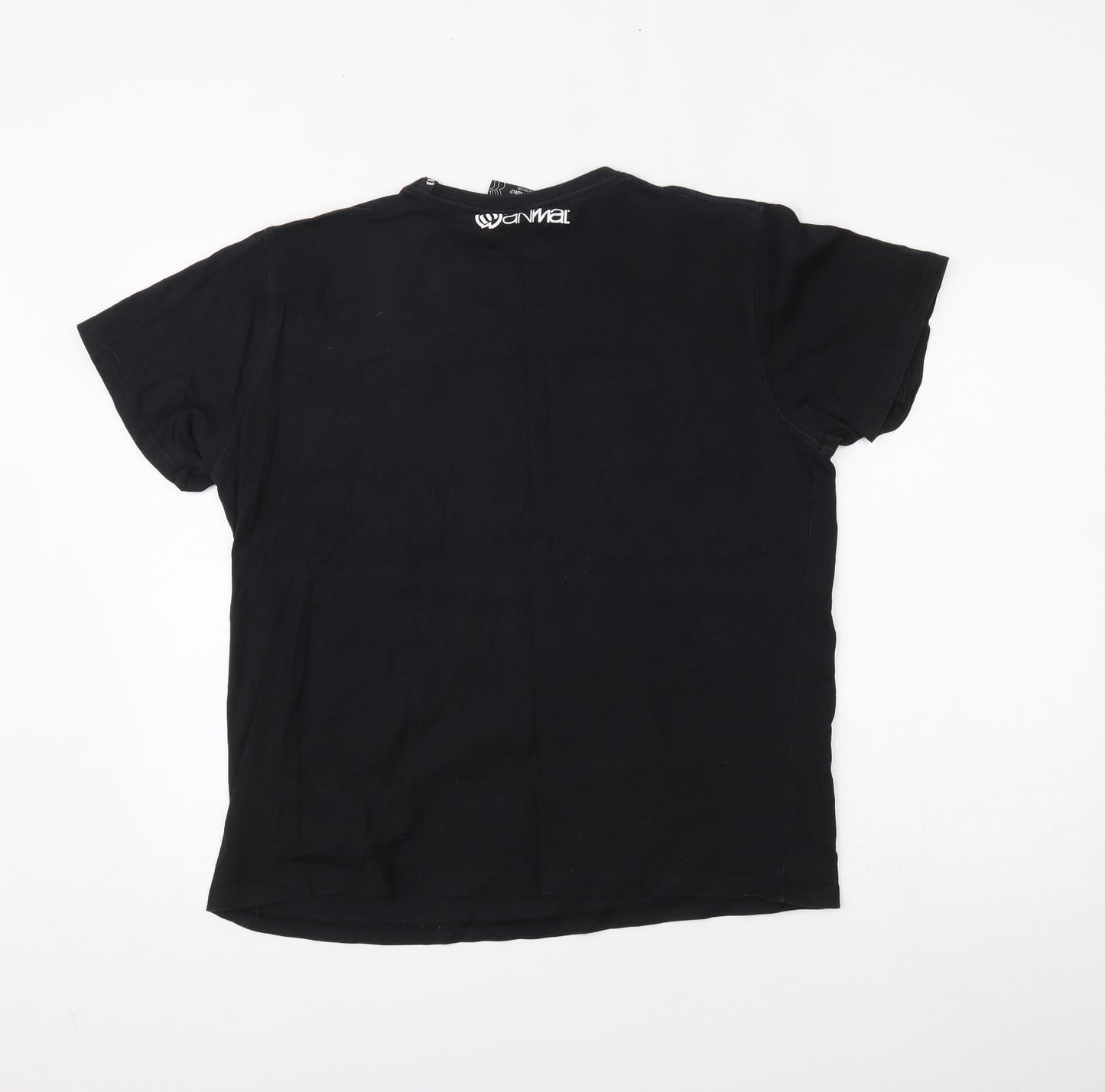 Animal Mens Black    T-Shirt Size L