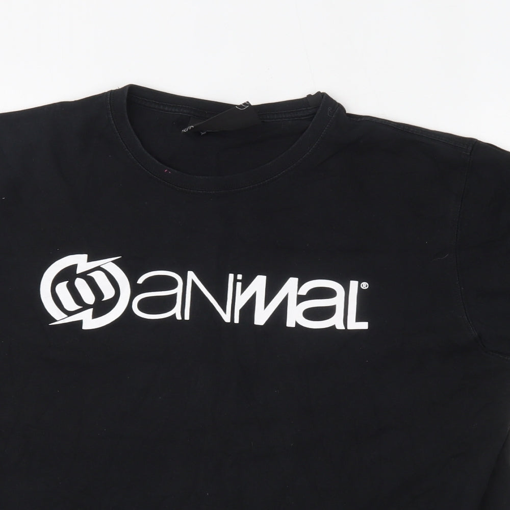 Animal Mens Black    T-Shirt Size L