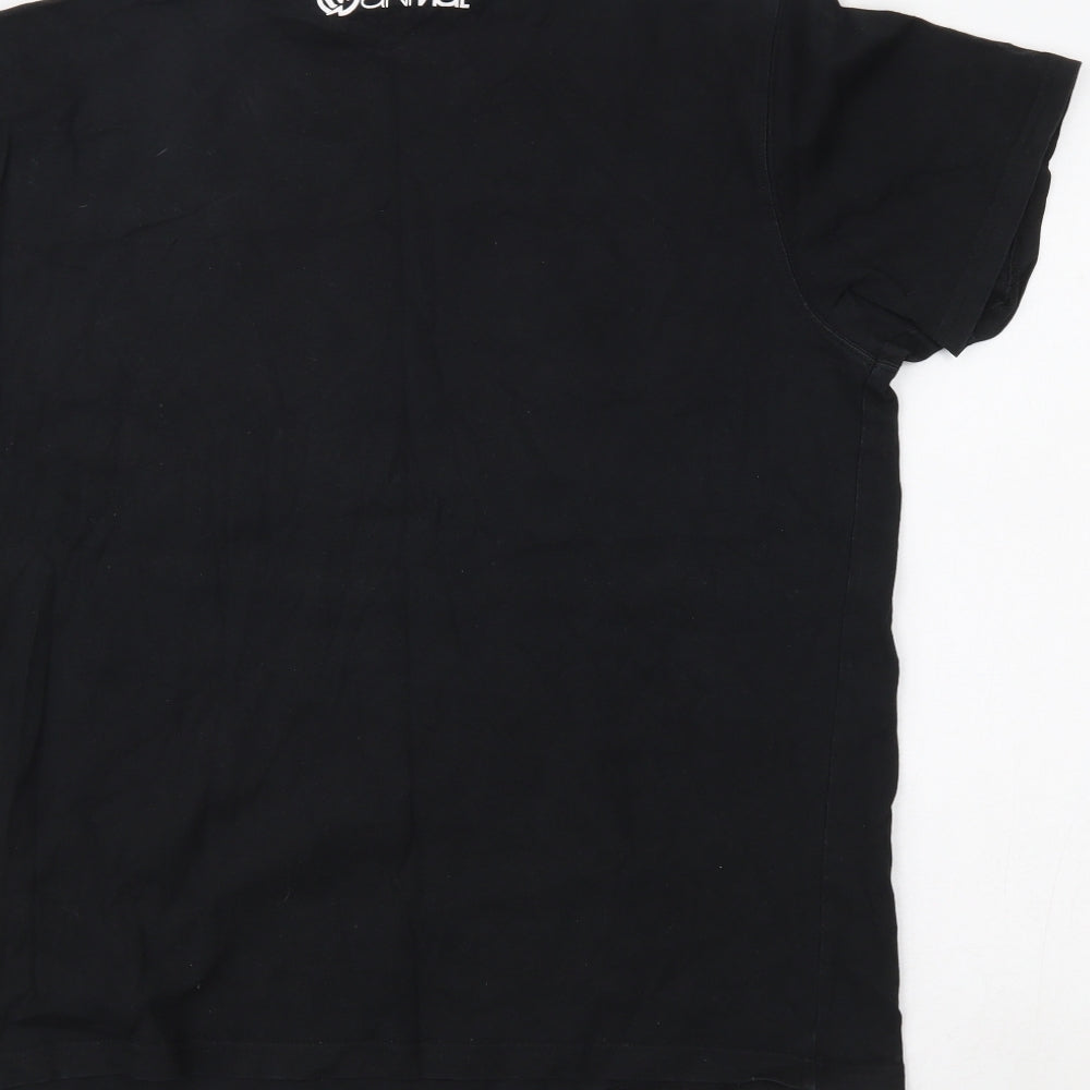 Animal Mens Black    T-Shirt Size L