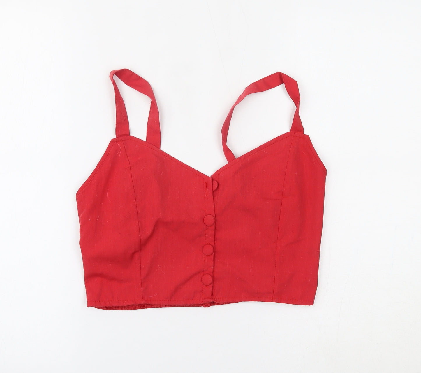 Preworn Womens Red   Cropped Blouse Size L