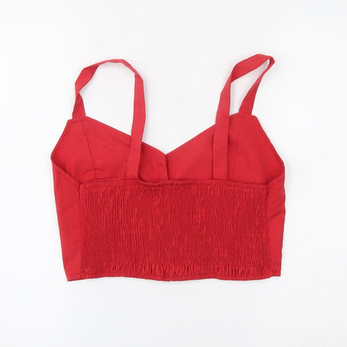 Preworn Womens Red   Cropped Blouse Size L