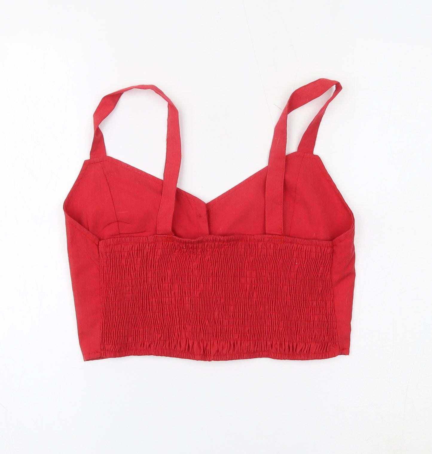 Preworn Womens Red   Cropped Blouse Size L