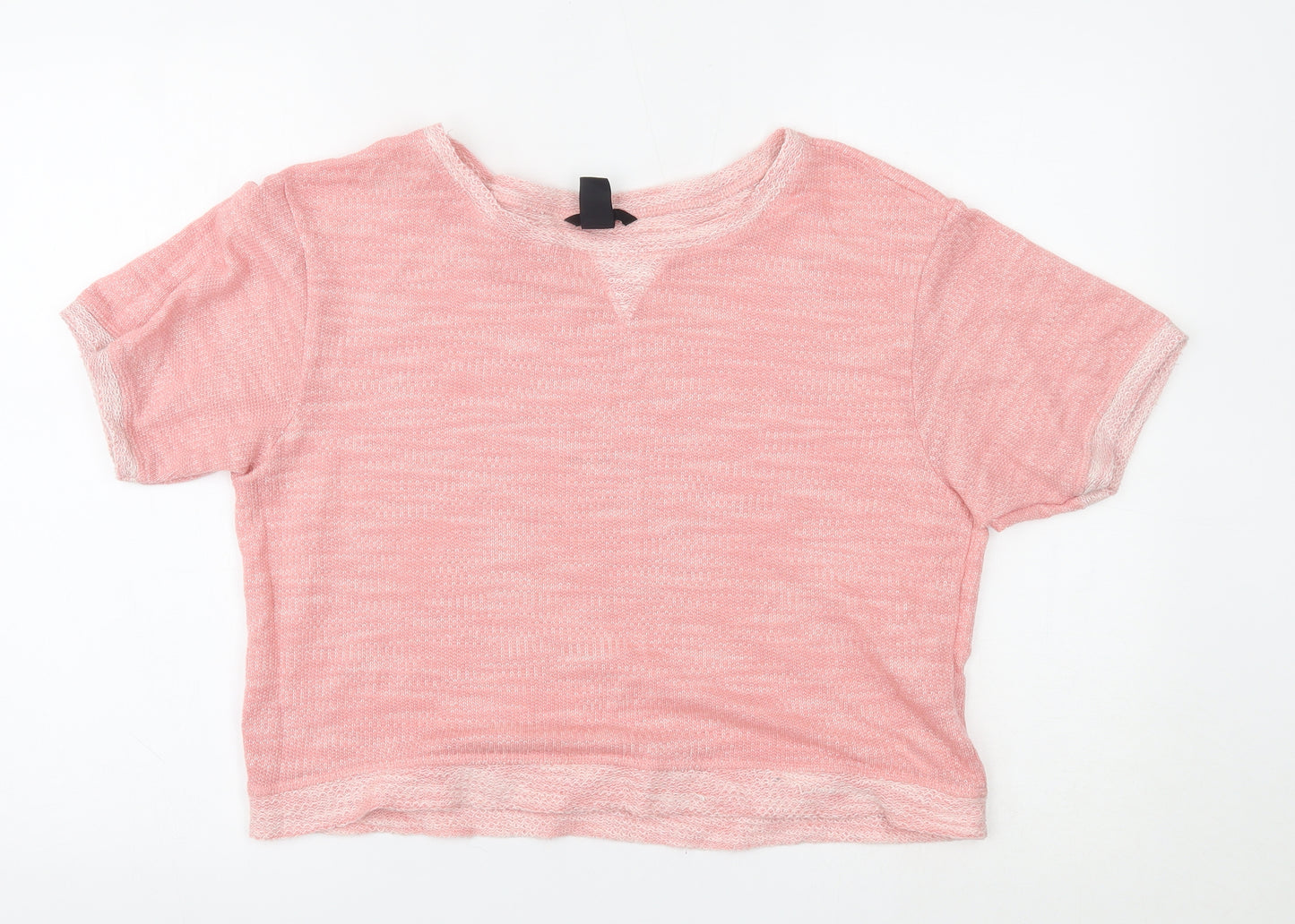 H&M Womens Pink   Cropped T-Shirt Size M