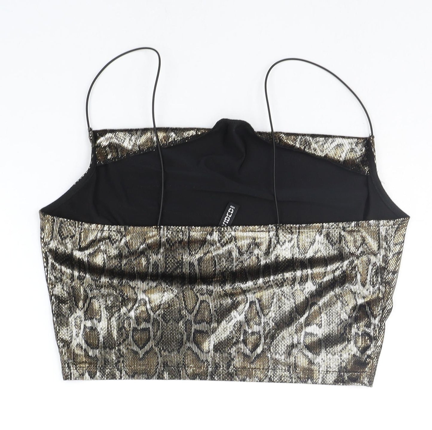 Divided Womens Gold Animal Print  Basic Tank Size M