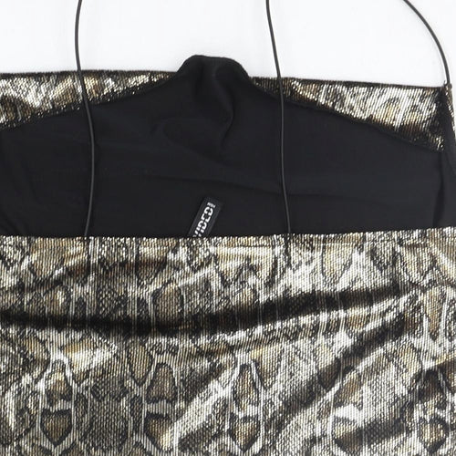 Divided Womens Gold Animal Print  Basic Tank Size M