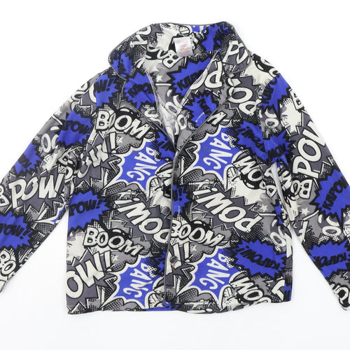 Peacocks Boys Blue Geometric   Pyjama Top Size 6-7 Years  - Pow